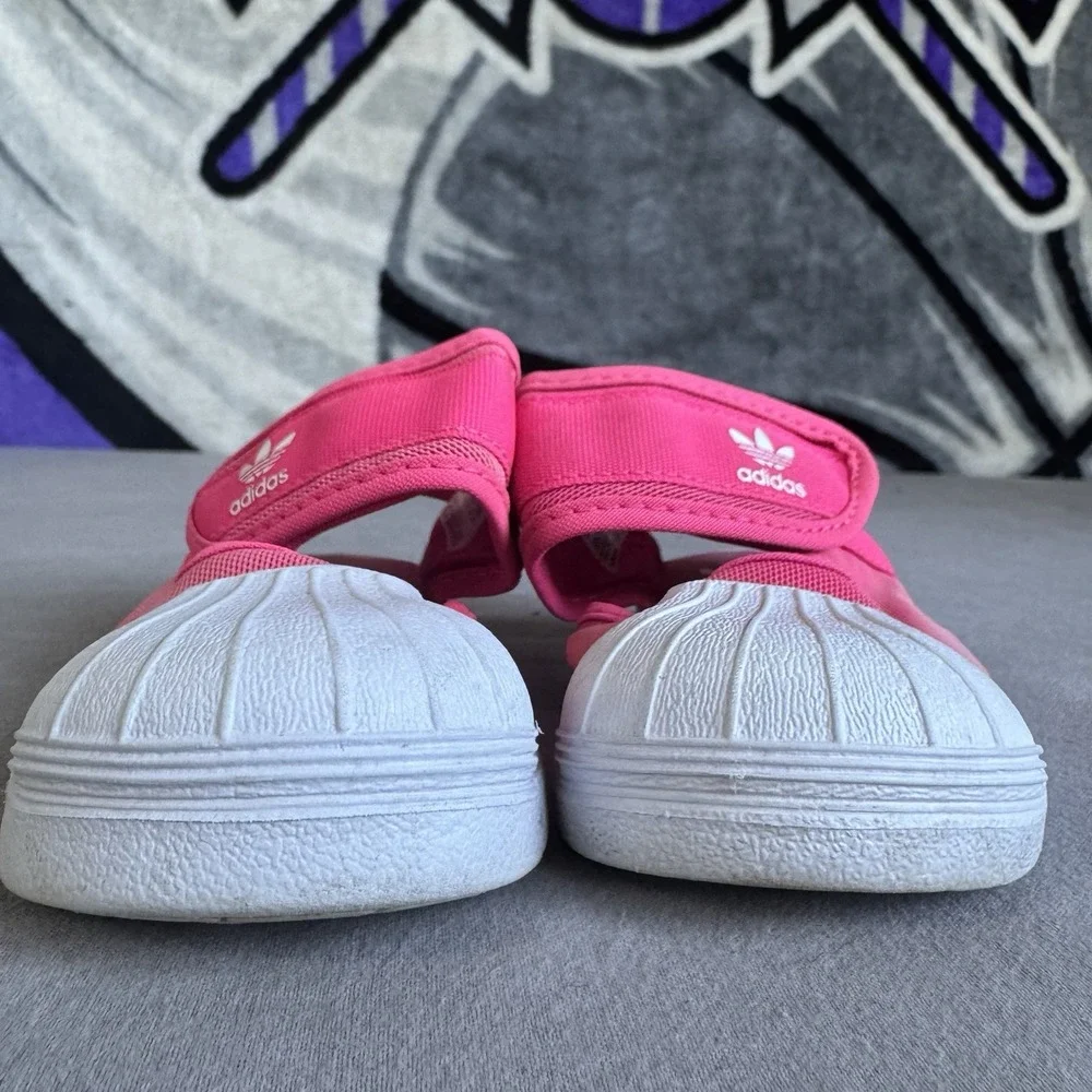 Size 6.5c - TODDLER ADIDAS ORIGINALS SUPERSTAR 360 SANDAL I SHOCK PINK WHT
